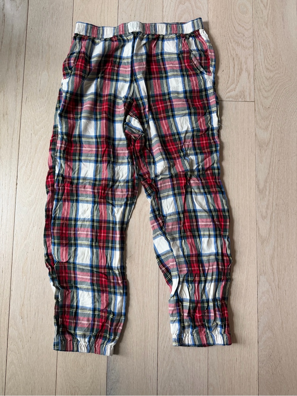 J. Crew Red and White Plaid Cotton Pajama Pants for the holidays